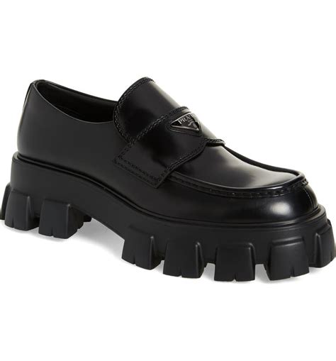 prada monolith lug sole loafer|Prada Monolith Leather Loafers .